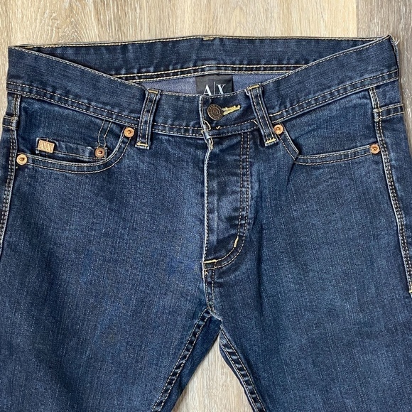 ARMANI Exchange Dark Wash Mid Rise Button Fly Skinny Denim Blue Jeans Size 30 - Picture 3 of 8